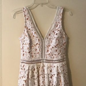 Morning lavender Isabella lace crochet midi dress